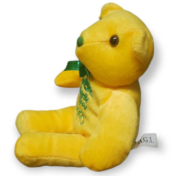 Mardi Gras 2005 Stuffed Yellow Plush Bear - Picture 2 of 5